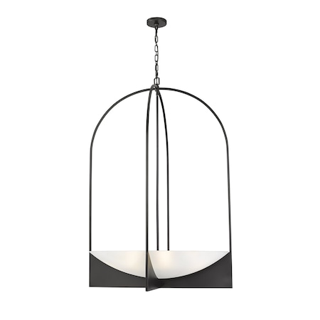 Z-Lite Devon Chandelier, 8-Light, 32 In.W x 48.5 In.H, Matte Black/Sand Blast 1947-48MB